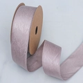 Handmade DIY lilac herringbone textured ribbon on a kraft paper spool for gift wrapping - 4cm / Taro Purple