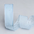 Hellblaues Schifonband mit Silber-Strasssteinen für Geschenke und Bastelarbeiten - Blau