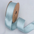 Light blue herringbone textured ribbon for gift wrapping on brown card roll - 4cm / Cyan
