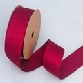 Durable deep burgundy herringbone ribbon for DIY gift wrapping and floral bouquets - 4cm / Burgundy