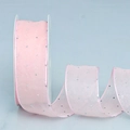 Elegant pink chiffon ribbon with silver rhinestones on a roll for DIY gift packaging - Deep Pink