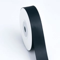 Roll of premium black double-faced matte polyester ribbon for gift wrapping and DIY crafts - Medium Width Short Roll / Black