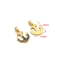 Gold-plated anchor pendants with black oil drip finish and crystal inlay details - Gold Anchor Black Enamel Rhinestone Style / 19*22mm