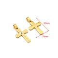 Gold stainless steel evil eye cross pendant with white enamel details 32mm x 20mm - Gold Cross Evil Eye Style / 20*32mm