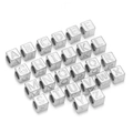Square stainless steel alphabet beads with engraved letters A-Z for DIY jewelry making - Letter A / Steel
