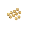 Golden stainless steel round beads with engraved 0-9 numbers for DIY jewelry making - Number 0 / Gold