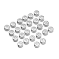 Set of 26 silver polished stainless steel round beads featuring A-Z engraved letters - Letter A / Steel