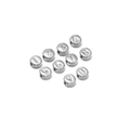 Silver stainless steel spacer beads with engraved numbers 0 to 9 for DIY jewelry making - Number 0 / Steel