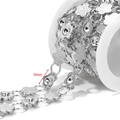 Silver 9mm stainless steel flower link chain DIY jewelry accessories on a white spool - Sandblasted Small Flower Style (F2362) / Steel