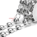 DIY silver punk chain with 12.5mm spacing between round metal caps for jewelry making - Glossy Round Bead Style (F2362) / Steel
