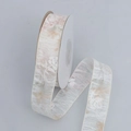 Floral patterned translucent chiffon ribbon for DIY crafts and gift wrapping - Narrow Short / Yellow