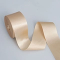 Luxurious champagne satin ribbon roll with smooth glossy finish for wedding decor - 4cm Wide x 20m Long / Gold