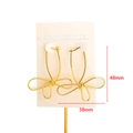 Gold-plated stainless steel bow earrings with long tassel design for women - Gold Butterfly Studs with Pink Glass