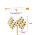 Two-tone gold and silver bowknot earrings in stainless steel, size 32mm by 23mm - Gold and Steel Color Woven Knot Studs