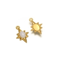 Golden stainless steel eight-pointed star pendant with white natural stone inlay - Eight-pointed Star Style (F2341) / White