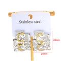Silver and gold stainless steel square earrings with hammered texture and 28mm size - Pointed Textured Irregular Studs (F2326-1)