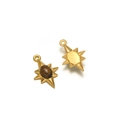 Golden octagram gourd pendants with tiger eye stones shown from front and back views - Eight-pointed Star Style (F2341) / Brown