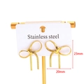 Gold plated stainless steel bow earrings with a fluid metal texture finish - Bow Tie Stud Earrings Gold