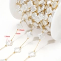 Catena gioielli DIY con perle trifoglio bianche 13mm e sfere dorate su bobina - Stile Perla Grande Trifoglio 13mm