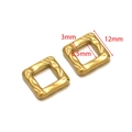 Golden square stainless steel pendant with hammered texture, 12mm outer diameter size - 12mm Square Gold