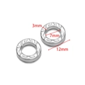 Silver round hammered texture pendant bead with 12mm outer diameter for DIY jewelry - 12mm Round Circle Steel Color