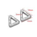 Polished silver textured triangle stainless steel pendants measuring 14mm x 13mm for DIY jewelry - 14*13mm Triangle Steel Color
