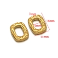 Golden textured rectangular charm with hammer finish for jewelry DIY, 14mm size - 11mm Oval Gold