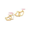 Interlocked heart charms in gold and white finish, 17.5mm size for DIY jewelry making - White Heart Style