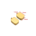 Golden stainless steel rectangle charm pendant with CHARM engraving for DIY jewelry - Gold Engraved Tag Style (F2373)