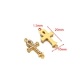 Gold-plated Ankh cross pendants with sparkling white rhinestones and polished finish - Gold Full Rhinestone Cross Style