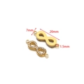 Gold infinity charm connectors with crystal zircon paving for DIY jewelry making 20x7mm - Gold Infinity Style