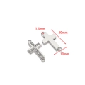Silver stainless steel cross charms with rhinestones and dimensions for jewelry making - Steel Rhinestone Dotted Cross Style