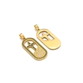 Hohlkreuz-Anhänger und Totenkopf-Erkennungsmarke mit Strasssteinen aus goldenem Edelstahl - Strass Totenkopf Kreuz Gold (05)