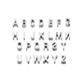 Set van 26 roestvrijstalen letterhangers met zijgaten voor DIY-sieraden maken - Letter A / Staal (8mm)