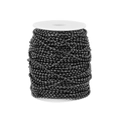 Carrete de cadena de bolas de acero inoxidable negro pulido para creación de joyas de bricolaje - 1.2mm Ancho / Negro