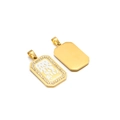 Vergoldeter Edelstahl-Hohlkreuz-Halskettenanhänger mit glänzenden Zirkonen - Strass Flammenmuster Weiß Gold (13)