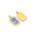 Anhänger aus vergoldetem Edelstahl mit blauem Emaille, Sternen und Zirkonia - Strass Stern Meteor Blau Gold (15)
