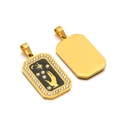 Goldener rechteckiger Tarot-Anhänger mit Emaille, Sternen und funkelnden Strasssteinen - Strass Tarot Wahrsagerei Schwarz Gold (16)