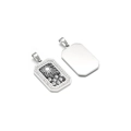 Schwarzer und silberner Sonnenblumen-Dog-Tag-Anhänger mit hohlem Kreuz-Design - Schwarzes Emaille Sonnenblume Stahl (03)