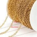 Catena ad anelli dorati 4mm su rocchetto con filo 0,6mm per gioielli fai da te - 0.6x4mm / Oro