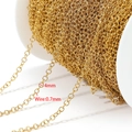 Catena a anelli O in acciaio inossidabile placcato oro 18K 4mm per gioielli - 0.7x4mm / Oro