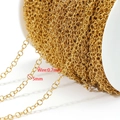 Catena a anelli in acciaio inossidabile placcato oro 18k da 0,7 mm su rocchetto - 0.7x5mm / Oro