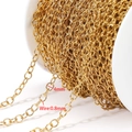 Catena a O placcata oro 18K su bobina bianca per gioielli fai da te, diametro 4mm - 0.8x4mm / Oro