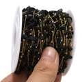 Handgemaakte roestvrijstalen sieradenketting met zwarte stenen op spoel voor DIY-projecten - 4-7mm Zwarte Steen Handgemaakte Ketting
