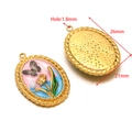 Ciondolo ovale dorato con smalto farfalla e fiore, charm per gioielli 26mm x 21mm - Ciondolo con perla farfalla rosa chiaro ovale dorato da 21*26 mm (F2437-2441)