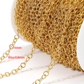 Catena a cerchi dorata in acciaio inossidabile da 6mm per creazione gioielli DIY - 0.8x6mm / Oro