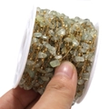 DIY lichtgroene natuursteen kralenketting met gouden roestvrijstalen schakels op spoel - 4-7mm Lichtgroene Steen Handgemaakte Ketting