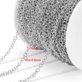 Catena a maglie argento 4mm in acciaio inossidabile su bobina per gioielli fai da te - 0.6x4mm / Argento