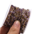 DIY natuurlijke amethist en gouden roestvrijstalen ketting op spoel voor sieraden - 4-7mm Paarse Steen Handgemaakte Ketting