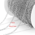 Catena a O in acciaio inox argento da 4mm su bobina per creazione di gioielli fai da te - 0.7x4mm / Argento